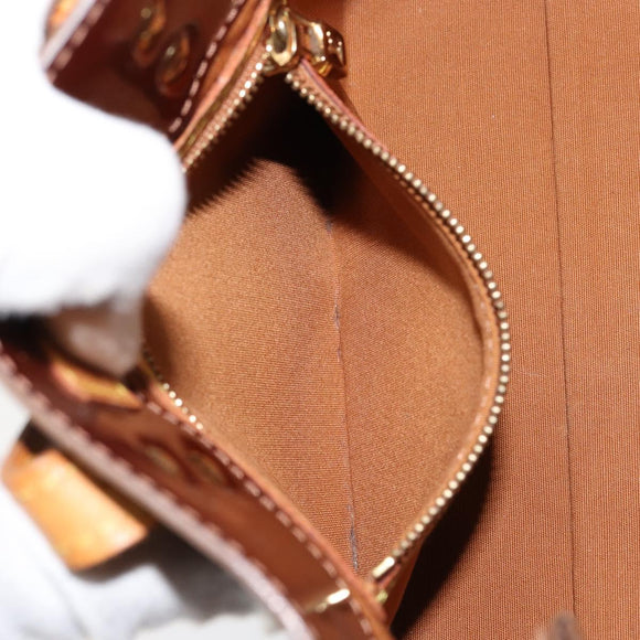 LOUIS VUITTON Monogram Vernis Reade PM Hand Bag Bronze M91146 LV Auth BA7913