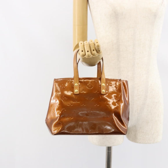 LOUIS VUITTON Monogram Vernis Reade PM Hand Bag Bronze M91146 LV Auth BA7913