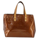 LOUIS VUITTON Monogram Vernis Reade PM Hand Bag Bronze M91146 LV Auth BA7913-2