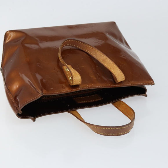 LOUIS VUITTON Monogram Vernis Reade PM Hand Bag Bronze M91146 LV Auth BA7913