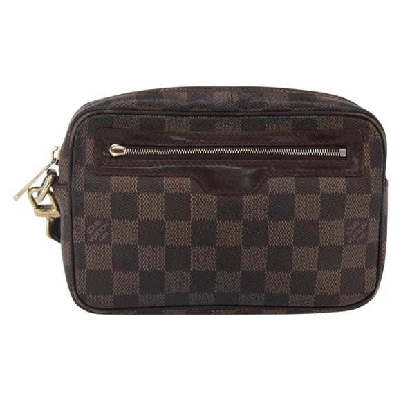 LOUIS VUITTON Damier Ebene Pochette Billets Macau Clutch Bag N61739 Auth BA7931