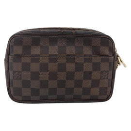 LOUIS VUITTON Damier Ebene Pochette Billets Macau Clutch Bag N61739 Auth BA7931 - 0