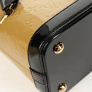 LOUIS VUITTON Monogram Vernis Lockit PM Tote Bag Beige Black M90251 Auth BA7933M-8