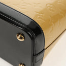 LOUIS VUITTON Monogram Vernis Lockit PM Tote Bag Beige Black M90251 Auth BA7933M-15