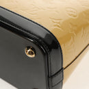 LOUIS VUITTON Monogram Vernis Lockit PM Tote Bag Beige Black M90251 Auth BA7933M-17