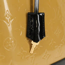 LOUIS VUITTON Monogram Vernis Lockit PM Tote Bag Beige Black M90251 Auth BA7933M-18