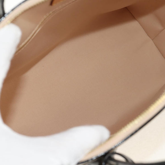 LOUIS VUITTON Monogram Vernis Lockit PM Tote Bag Beige Black M90251 Auth BA7933M