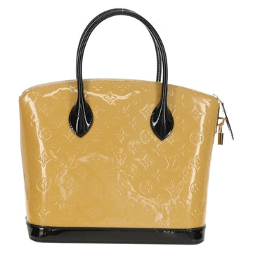 LOUIS VUITTON Monogram Vernis Lockit PM Tote Bag Beige Black M90251 Auth BA7933M - 0