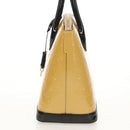 LOUIS VUITTON Monogram Vernis Lockit PM Tote Bag Beige Black M90251 Auth BA7933M-3