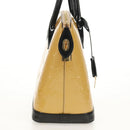 LOUIS VUITTON Monogram Vernis Lockit PM Tote Bag Beige Black M90251 Auth BA7933M-4