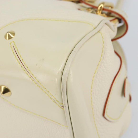 LOUIS VUITTON Suhari Luradiu Hand Bag White M95624 LV Auth BA7935