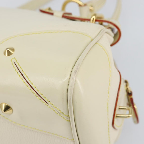 LOUIS VUITTON Suhari Luradiu Hand Bag White M95624 LV Auth BA7935