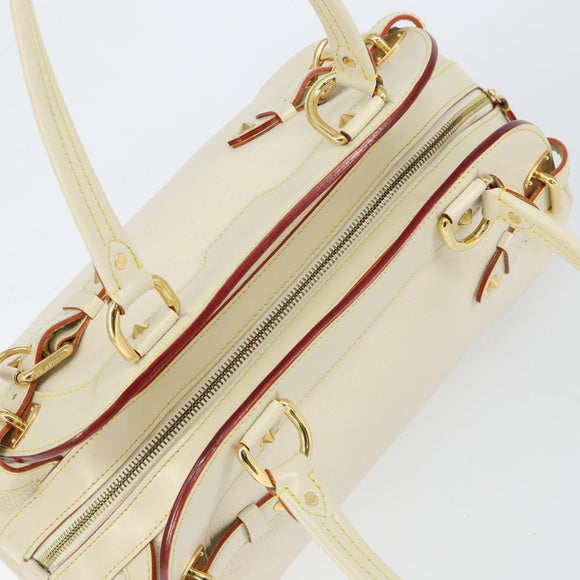 LOUIS VUITTON Suhari Luradiu Hand Bag White M95624 LV Auth BA7935