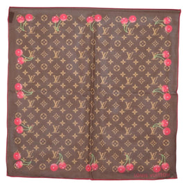 LOUIS VUITTON Monogram Cherry LVxTM Carre 55 Scarf M96090 LV Auth BA7938M