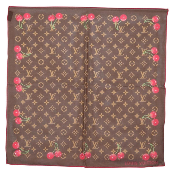 LOUIS VUITTON Monogram Cherry LVxTM Carre 55 Scarf M96090 LV Auth BA7938M
