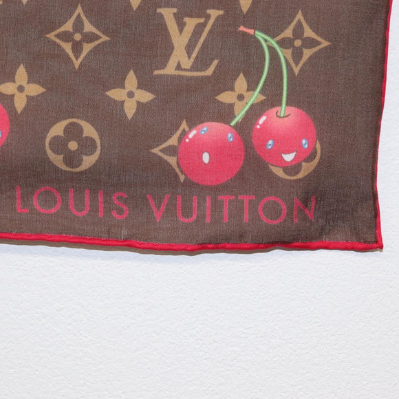 LOUIS VUITTON Monogram Cherry LVxTM Carre 55 Scarf M96090 LV Auth BA7938M