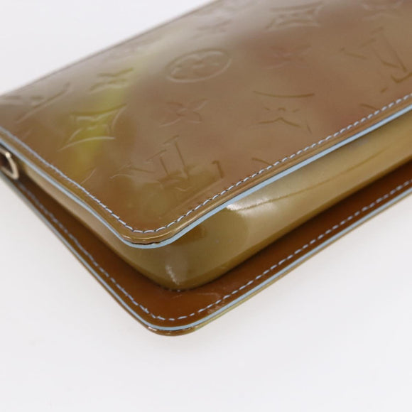 LOUIS VUITTON Monogram Vernis Lexington Pouch Baby Blue M91011 LV Auth BA7951