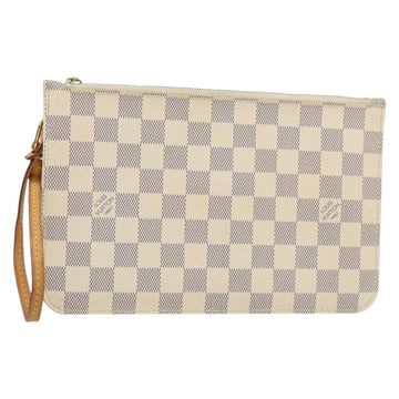 LOUIS VUITTON Damier Azur Neverfull MM Pouch LV Auth BA7953