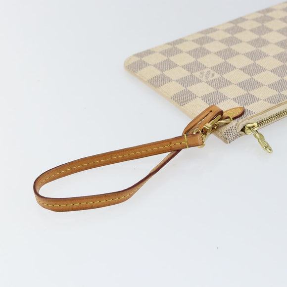 LOUIS VUITTON Damier Azur Neverfull MM Pouch LV Auth BA7953