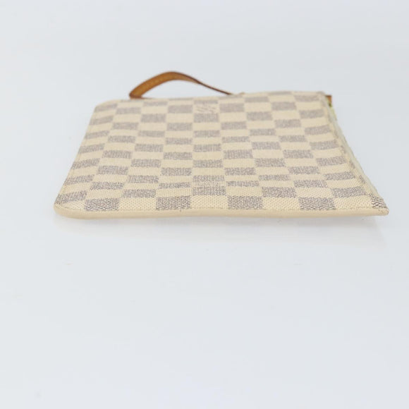 LOUIS VUITTON Damier Azur Neverfull MM Pouch LV Auth BA7953