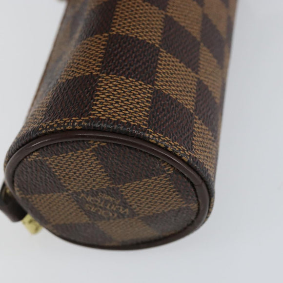 LOUIS VUITTON Damier Ebene Papillon Pouch LV Auth BA7956