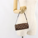 LOUIS VUITTON Damier Ebene Papillon Pouch LV Auth BA7956-20
