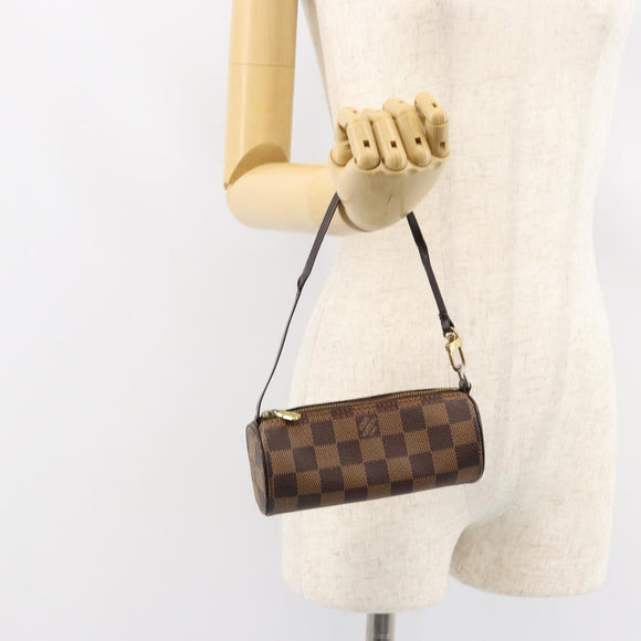 LOUIS VUITTON Damier Ebene Papillon Pouch LV Auth BA7956