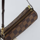 LOUIS VUITTON Damier Ebene Papillon Pouch LV Auth BA7956-6