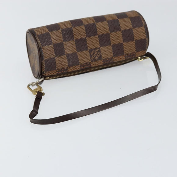 LOUIS VUITTON Damier Ebene Papillon Pouch LV Auth BA7956