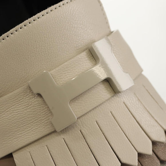 HERMES Moccasin Royale Shoes Leather Beige Auth BA7957M