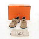 HERMES Destan Kelly Buckle Loafers Shoes Suede Beige Auth BA7958M-19