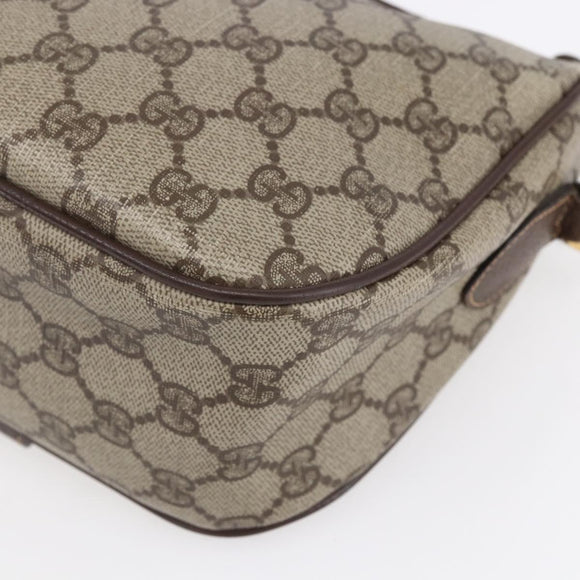GUCCI GG Supreme Web Sherry Line Bag PVC Beige Gold 89 02 032 Auth BA7961