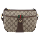GUCCI GG Supreme Web Sherry Line Bag PVC Beige Gold 89 02 032 Auth BA7961-13