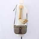 GUCCI GG Supreme Web Sherry Line Bag PVC Beige Gold 89 02 032 Auth BA7961-24