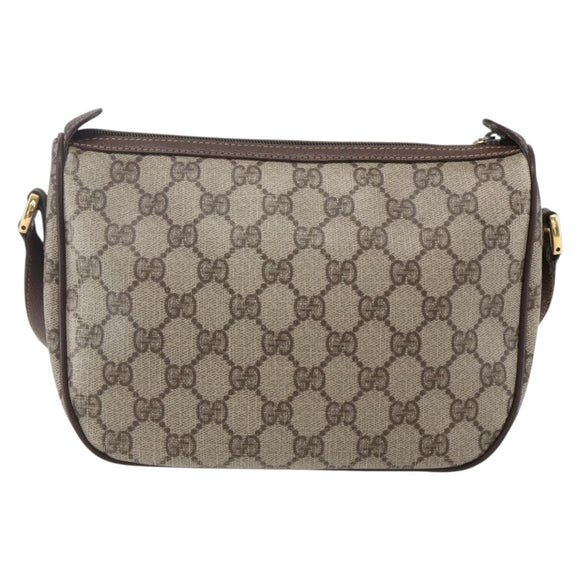 GUCCI GG Supreme Web Sherry Line Bag PVC Beige Gold 89 02 032 Auth BA7961