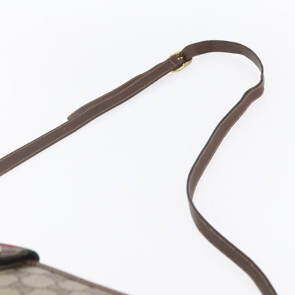 GUCCI GG Supreme Web Sherry Line Bag PVC Beige Gold 89 02 032 Auth BA7961