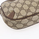 GUCCI GG Supreme Web Sherry Line Bag PVC Beige Gold 156 02 066 Auth BA7963-11