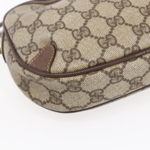 GUCCI GG Supreme Web Sherry Line Bag PVC Beige Gold 156 02 066 Auth BA7963