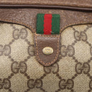 GUCCI GG Supreme Web Sherry Line Bag PVC Beige Gold 156 02 066 Auth BA7963-14