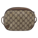 GUCCI GG Supreme Web Sherry Line Bag PVC Beige Gold 156 02 066 Auth BA7963-3