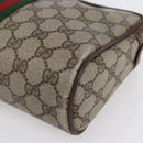 GUCCI GG Supreme Web Sherry Line Clutch Bag PVC Beige Gold 63 01 012 Auth BA7964-15