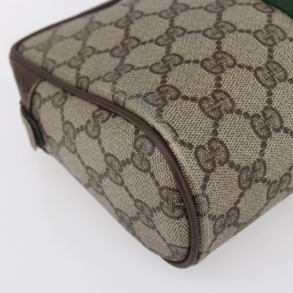 GUCCI GG Supreme Web Sherry Line Clutch Bag PVC Beige Gold 63 01 012 Auth BA7964