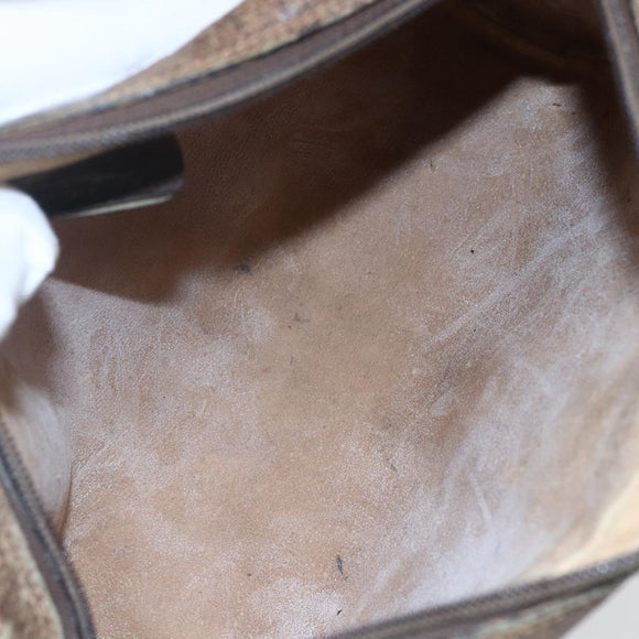 GUCCI GG Supreme Web Sherry Line Clutch Bag PVC Beige Gold 63 01 012 Auth BA7964