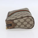 GUCCI GG Supreme Web Sherry Line Clutch Bag PVC Beige Gold 63 01 012 Auth BA7964-3