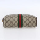 GUCCI GG Supreme Web Sherry Line Clutch Bag PVC Beige Gold 63 01 012 Auth BA7964-6