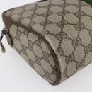 GUCCI GG Supreme Web Sherry Line Clutch Bag PVC Beige Gold 63 01 012 Auth BA7964-14