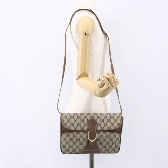 GUCCI GG Supreme Shoulder Bag PVC Beige Gold 904 02 025 Auth BA7965
