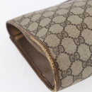 GUCCI GG Supreme Web Sherry Line Clutch Bag PVC Beige Gold 89 01 031 Auth BA7966-16