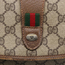 GUCCI GG Supreme Web Sherry Line Clutch Bag PVC Beige Gold 89 01 031 Auth BA7966-8