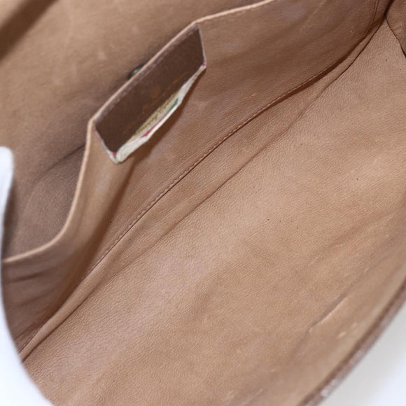 GUCCI GG Supreme Web Sherry Line Clutch Bag PVC Beige Gold 89 01 031 Auth BA7966